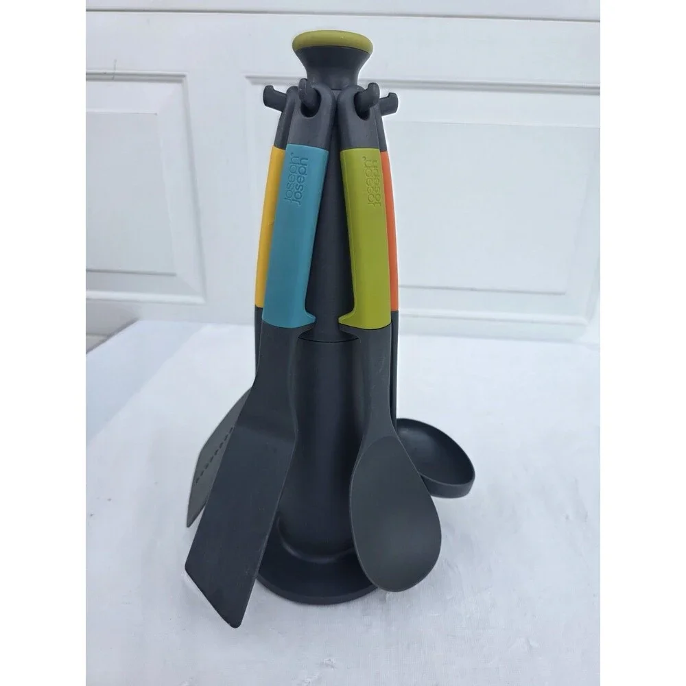 Joseph Joseph Elevate Carousel Opal Kitchen Utensil Tool Set w/ Stand USED